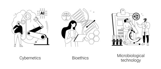 Biological science abstract concept vector illustrations.