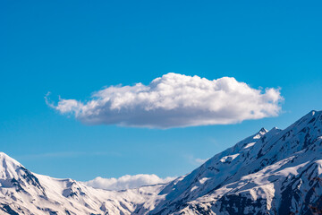 Beautiful views of the Svaneti mountains, the high-mountainous region of Georgia