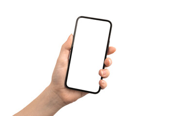 Mobile phone mockup screen isolated on a white background