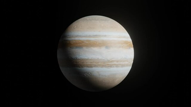 3D modeling planet Jupiter on a black background. Concept 3d render element