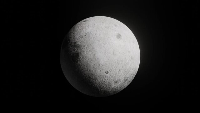 3D modeling Earth's satellite Moon on a black background. Concept 3d render element
