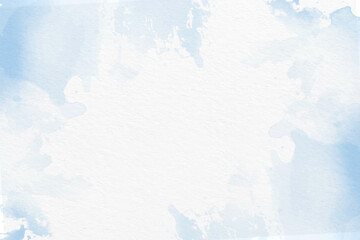 Abstract blue watercolor background. Grunge paint splash paper texture in pastel color. Light art ink aquarelle brush background