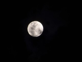 Full moon on black background
