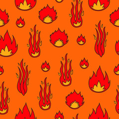 Seamless pattern with fire flames.