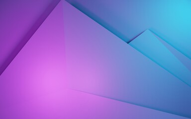 3d rendering of purple and blue abstract geometric background. Cyberpunk concept. Scene for advertising, technology, showcase, banner, cosmetic, fashion, business. Sci-Fi Illustration. Product display