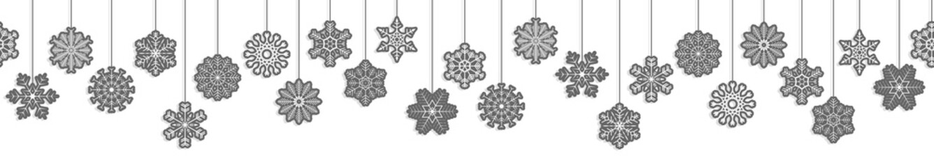 hanging snow stars banner for christmas greetings time