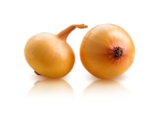 Yellow onion isolated on white stock photo