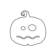 Halloween scary pumpkin in flat style Holiday cartoon concept
