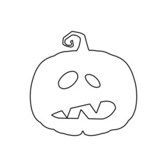 Halloween scary pumpkin in flat style Holiday cartoon concept
