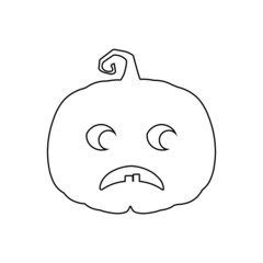 Halloween scary pumpkin in flat style Holiday cartoon concept