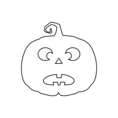 Halloween scary pumpkin in flat style Holiday cartoon concept
