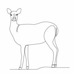 single continuous line drawing deer