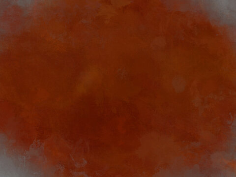 Warm cooper orange red vignette lightening in the center and grey borders, fall retro digital brush strokes painting in Thanksgiving Halloween autumn colors	