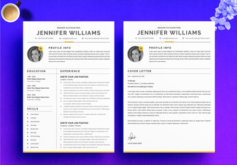 Professional Resume CV Layout with Cover Letter
