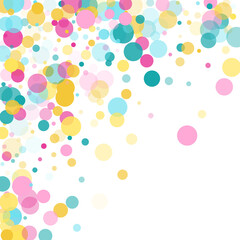 Bokeh confetti circles decoration holiday background.
