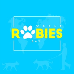 World Rabies Day Poster. Illustration of Dog with Rabies Vector