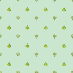 Seamless pattern bunch mangold salad on pastel blue background.
