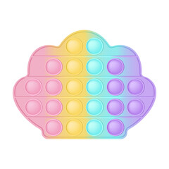 Fototapeta premium Pop it a fashionable silicon toy for fidgets. Addictive anti-stress pearl toy in pastel colors. Bubble sensory developing popit for kids fingers. Vector illustration isolated on a white background.