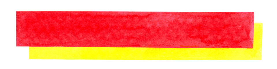 Obraz premium red label horizontal watercolor frame for text chat, talk, dialogue, comment, speech bubble rectangle hand drawn red yellow color