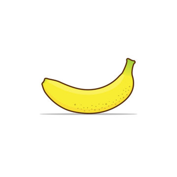 banana fruit with big green leaves isolated on a white background. design elements, logo templates, vegetarian menu decoration. Flat style illustration