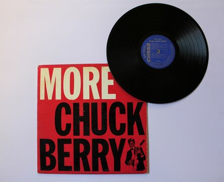 Rock and roll, rhythm and blues artist, Chuck Berry music album on vinyl record LP disc. Titled: More Chuck Berry, 2nd edition cover. Album cover. Taken in Miami, FL on September 1, 2021.	