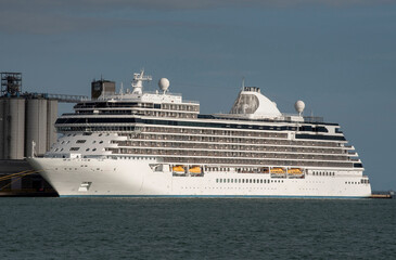 Fototapeta na wymiar cruise ship in port of Southampton. 2021