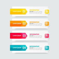 Four steps timeline infographics design template.	
