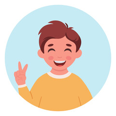 Boy with braces on teeth. Dental care. Vector illustration