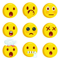 Surprised Emoji Icon Illustration. Hushed Vector Symbol Emoticon Design Doodle Vector.