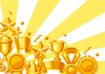 Awards and trophy background. Reward items sports or corporate competitions.