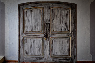 Close old wooden door