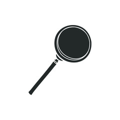 Magnifying Glass Icon Silhouette Illustration. Searching ​Vector Graphic Pictogram Symbol Clip Art. Doodle Sketch Black Sign.