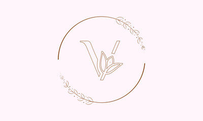 Beauty vector initial logo, handwriting logo of initial signature, wedding, fashion, jewelry, boutique, floral and botanical with a creative template for any company or business. 