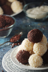 Beijinho and Brigadeiro sweets - national cuisine of Brazil	
