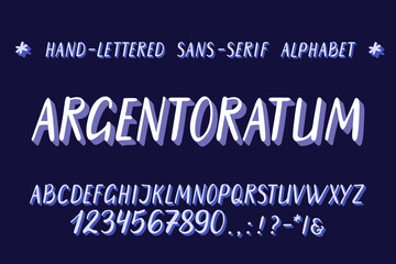 Hand-lettered sans-serif all-caps alphabet. Set of hand-drawn latin capital characters. - 458588117
