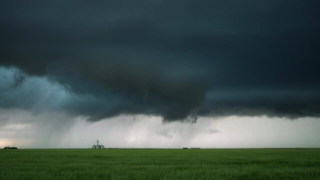 A Funnel Cloud Forms Underneath A Supercell Thunderstorm In Tornado Alley