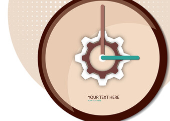 Creative clock with arrows for your design. Working time symbol. Vector