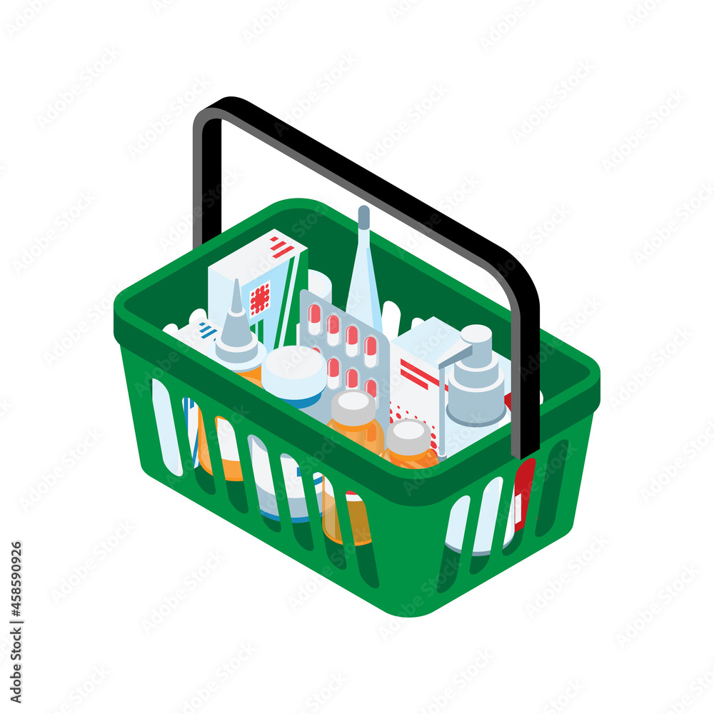 Sticker Basket With Drugs