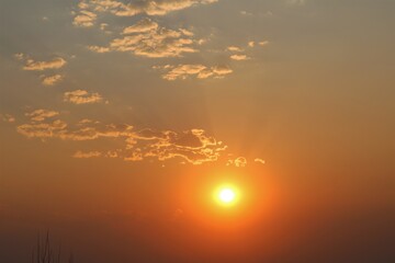beautiful morning sky at the coast