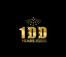Celebration of Festivals Days 100 Year Anniversary, Invitations, Party Events, Company Based, Banners, Posters, Card Material, Gold Colors Design