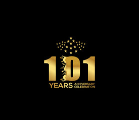 Celebration of Festivals Days 101 Year Anniversary, Invitations, Party Events, Company Based, Banners, Posters, Card Material, Gold Colors Design
