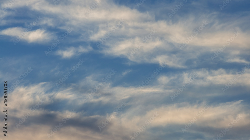 Wall mural cumulus clouds with blue sky on a sunny day of summer. beautiful cloudscape as nature background pan