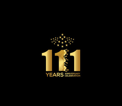 Celebration of Festivals Days 111 Year Anniversary, Invitations, Party Events, Company Based, Banners, Posters, Card Material, Gold Colors Design