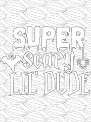 Halloween quotes coloring pages design .inspirational words coloring book pages design.
