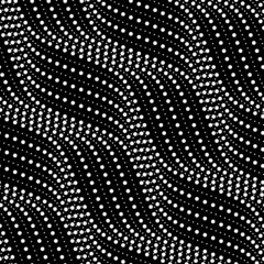 Vector geometric seamless pattern. Modern geometric background. Wavy lines made of dots.