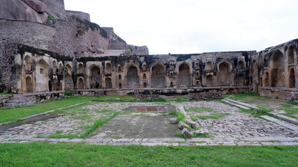 Obraz premium Citadel complex hall, Golkonda Fort, Hyderabad, Telangana, India