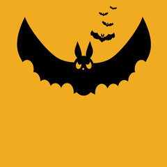 Halloween party invitations or bats greeting card