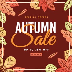 vintage style autumn sale background vector design illustration