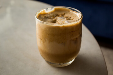 cappuccino latte in glass
