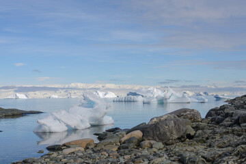 Antarctic landscape with iceberg